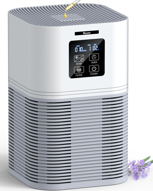 VEWIOR 2 in 1 Air Purifier with H13 Filters for Home Allergies Pets Hair Odor Eliminators,  Aromatherapy diffuser and Auto Mode, Quiet Air Cleaner for Office, Home, Bedroom(Shipment from FBA)