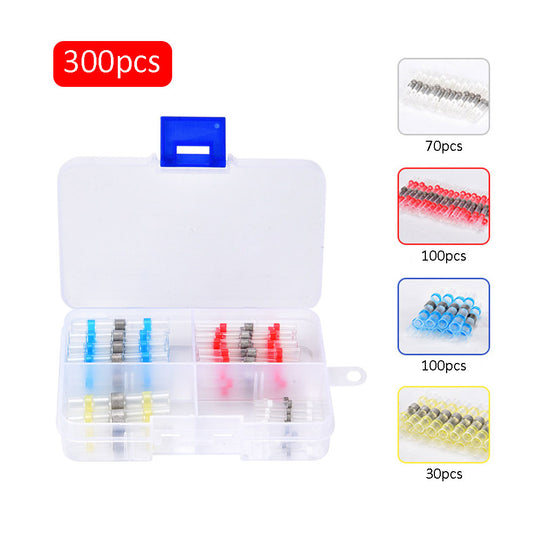 300pcs Solder Seal Wire Connectors, Waterproof Insulated Electrical Heat Shrink Butt Connectors Wire Terminals for Electronics, Aircraft, Boat, Truck