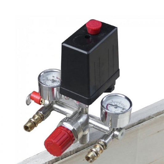 Air Compressor Pressure Control Switch Valve Manifold Regulator w/ Gauges Relief
