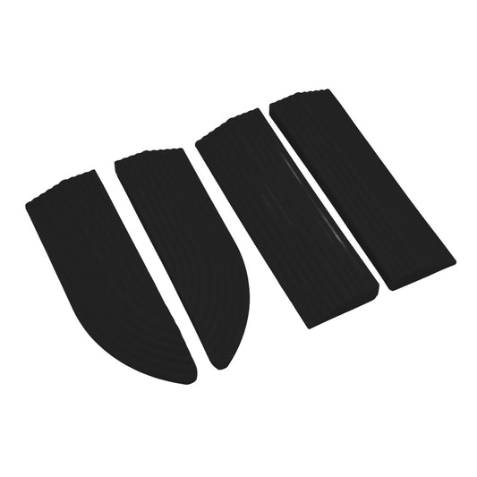 4PCS Universal Sweeper Door Sill Stair Wheelchair Door Sill Free Assembly Rubber Door Threshold Protect Black