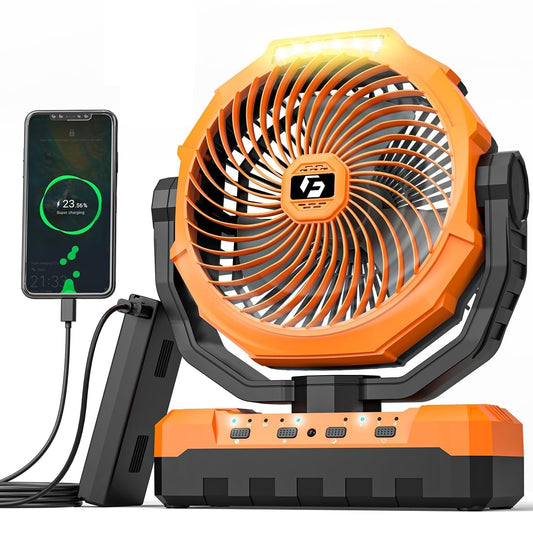 12000mAh Camping fan Rechargeable Battery Operated Fan 9inch 4 Speeds Usb Table fan