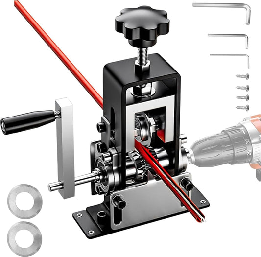 Manual Wire Stripping Machine for 0.04"-1" Scrap Copper Recycling, Drill-Powered Portable Wire Stripper Tool with 2 Free Blades (1 set machine)