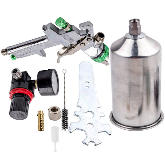 2.5mm HVLP Feed Car Air Spray Gun Kit W/ Regulator Gauge Paint Sprayer