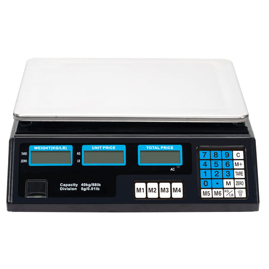 【Old Code:93678793】ACS-30 40kg/5g Digital Price Computing Scale for Vegetable US Plug Silver & Black