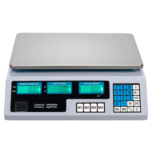 【Old Code:74937835】ACS-30 40kg/5g Digital Price Computing Scale for Vegetable US Plug Silver & White